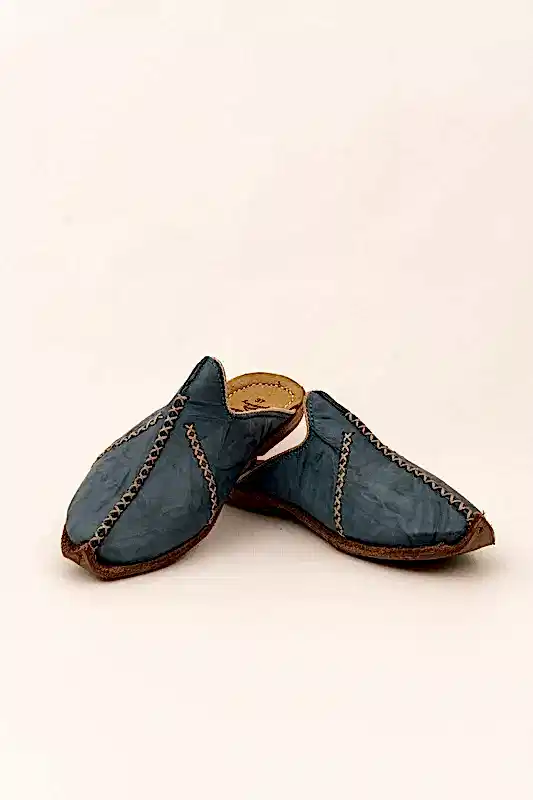 DERİ YEMENİ TERLİK - ANTEP - MAVİ