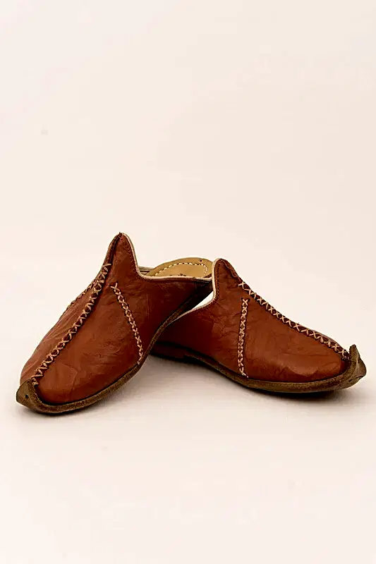 DERİ YEMENİ TERLİK - ANTEP - KAHVERENGİ